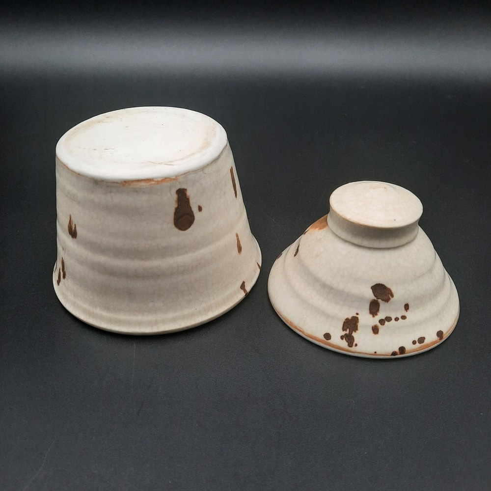 Handmade Ceramic Covered Pot Rustic Earth Tones Kitchen Storage Jar - Picture 7 of 7